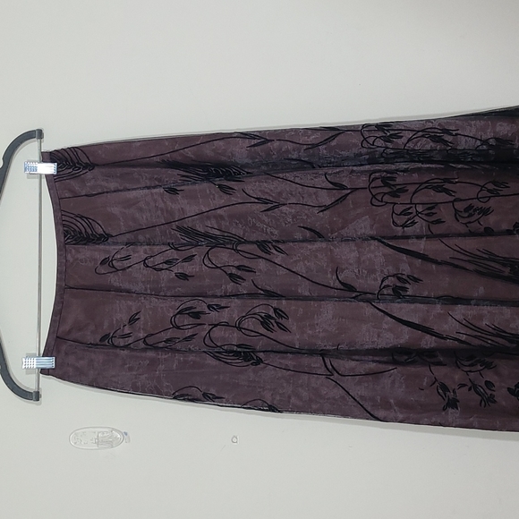 David Meister Embroidered Beaded Brown/Black  Maxi Skirt Size 6 - Picture 2 of 9